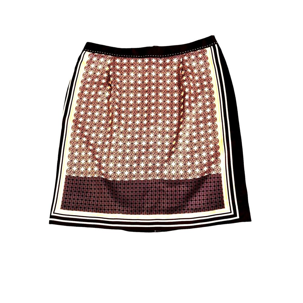 Ann Taylor Skirt Size 8 Black Cream Straight Geometric Lined Career Wear Zip NWT